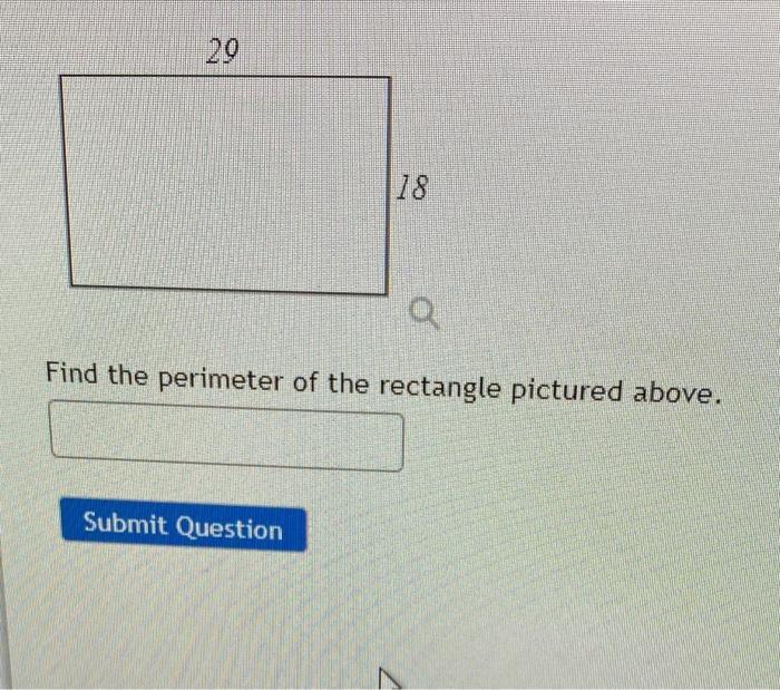 Solved 29 178 Find The Perimeter Of The Rectangle Pictured 