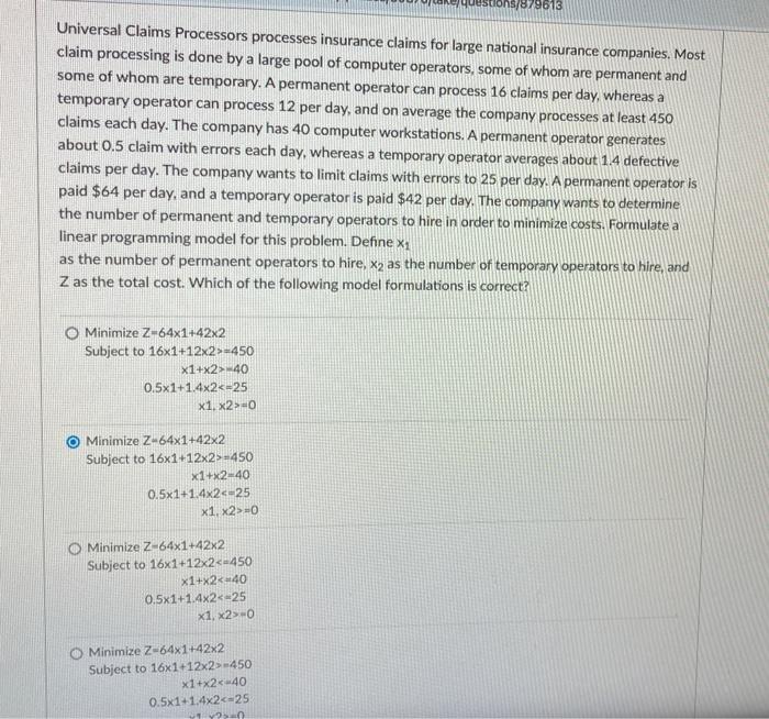 Solved Question 11 1 pts Solve the previous formulated model | Chegg.com