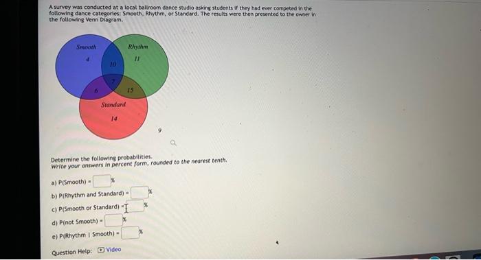 Solved A Survey Was Conducted At A Local Ballroom Dance | Chegg.com