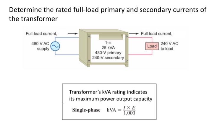 Solved Determine the rated full-load primary and secondary | Chegg.com