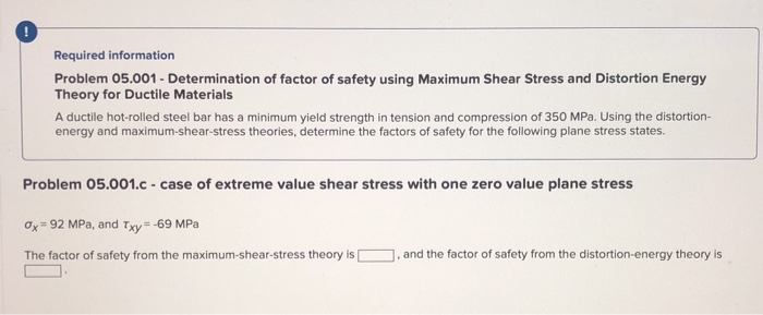 Solved Required information Problem 05.001 - Determination | Chegg.com