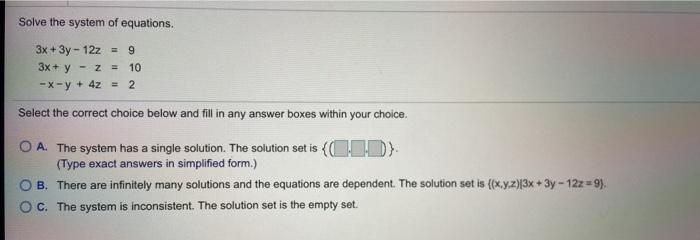 3y 12z 9 answer