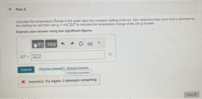 Solved Calculate the temperature change in the water upon | Chegg.com