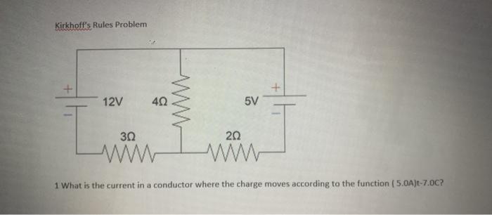 Solved + 12V 40 5V 30 202 1 What is the current in a | Chegg.com