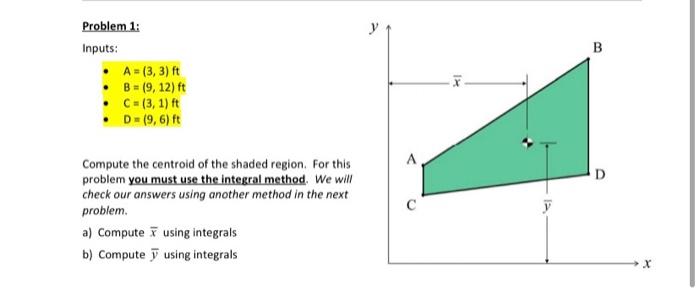 Solved B Problem 1: Inputs: • A =(3, 3) Ft • B. (9, 12) Ft • | Chegg.com