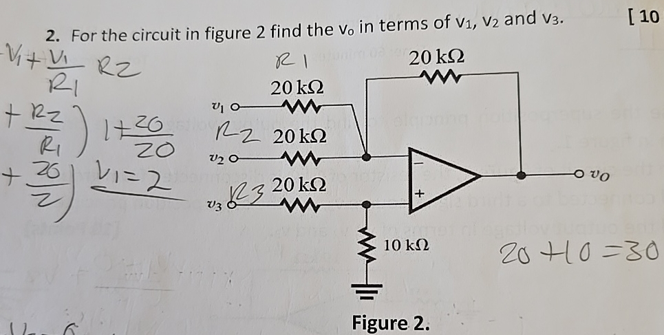 Solved For the circuit in figure 2 ﻿find the v0 ﻿in terms of | Chegg.com