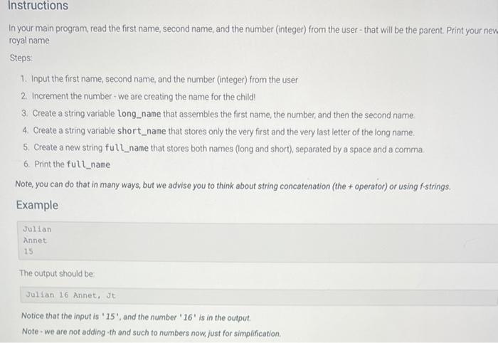Solved In your main program, read the first name, second | Chegg.com