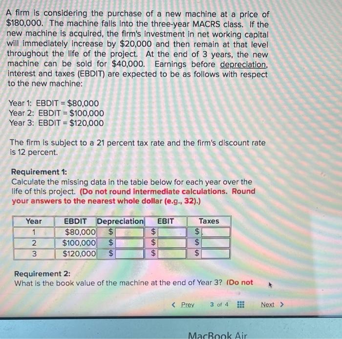 Solved A firm is considering the purchase of a new machine | Chegg.com