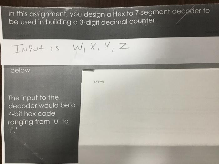 Solved In this assignment, you design a Hex to 7-segment | Chegg.com