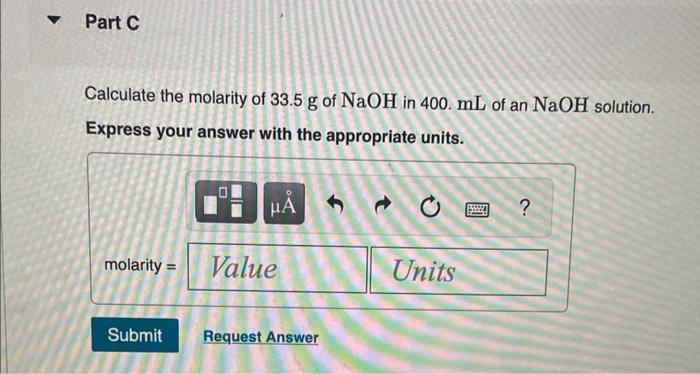 Solved Calculate The Molarity Of The Following Solutions Chegg Com