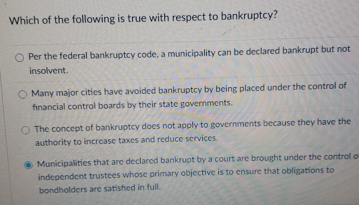 Solved Which of the following is true with respect to | Chegg.com