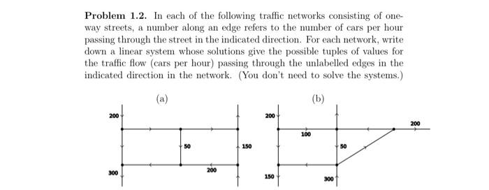 Solved Problem 1.2. In each of the following traffic | Chegg.com