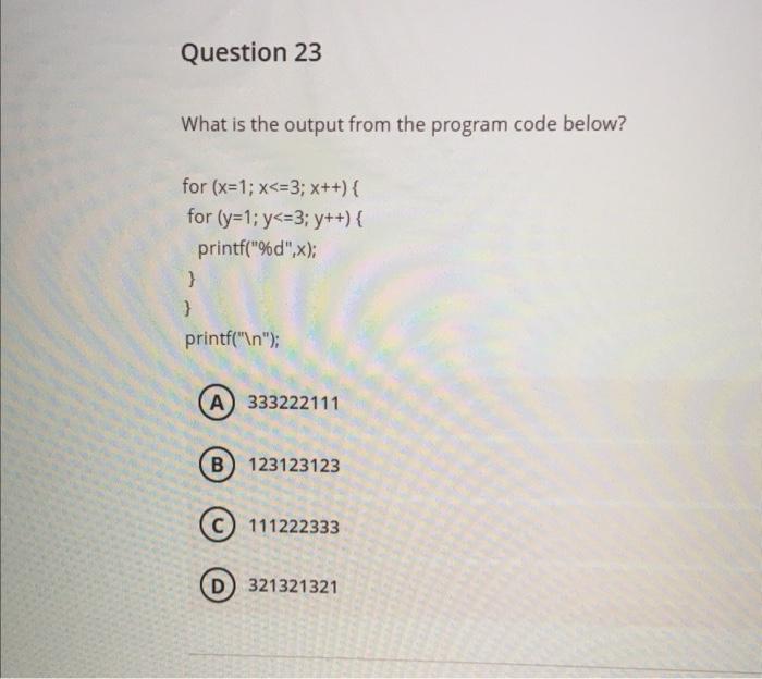 Solved Question 21 What is the output to the screen? int | Chegg.com
