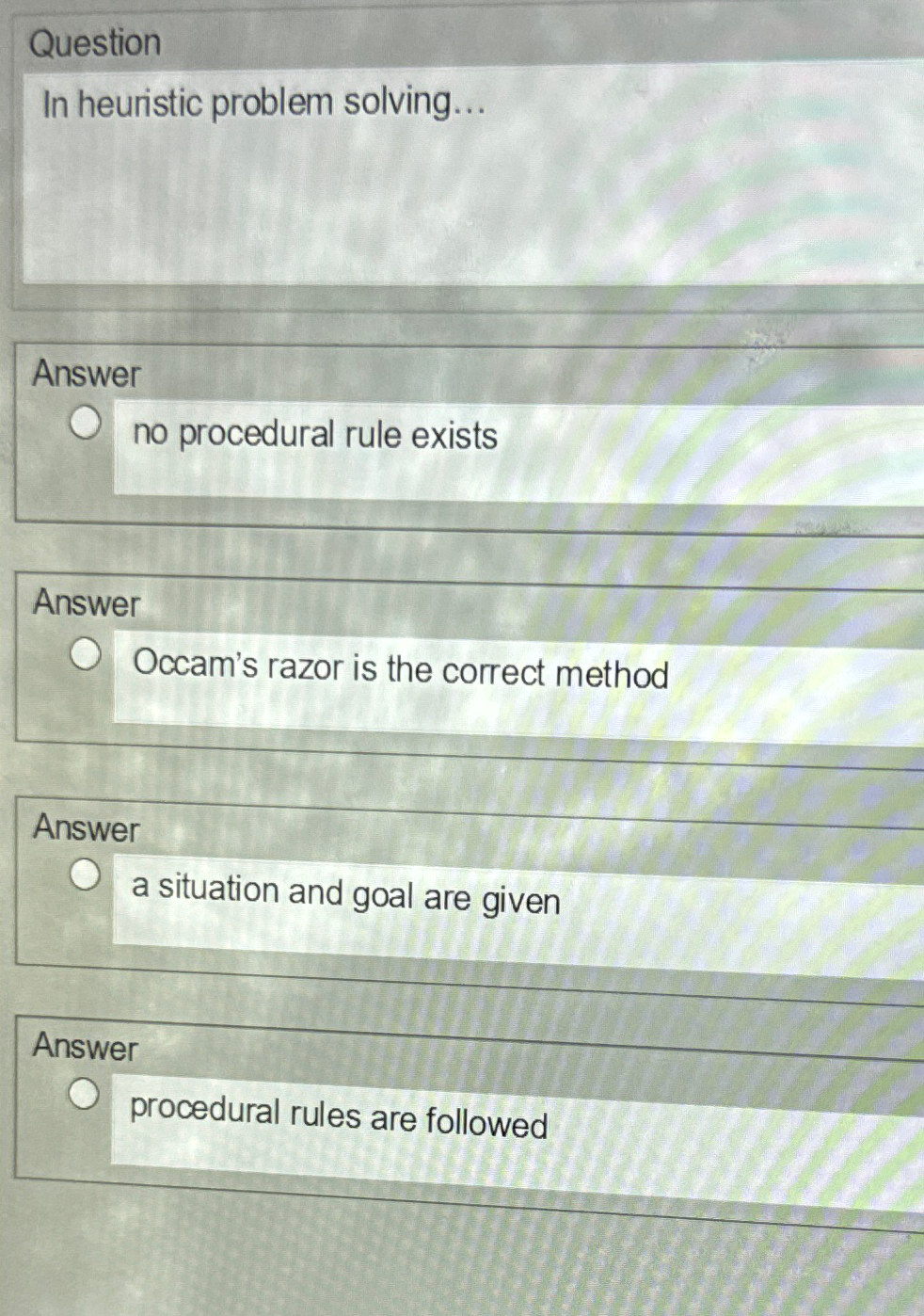 Solved QuestionIn heuristic problem solving...Answerno | Chegg.com