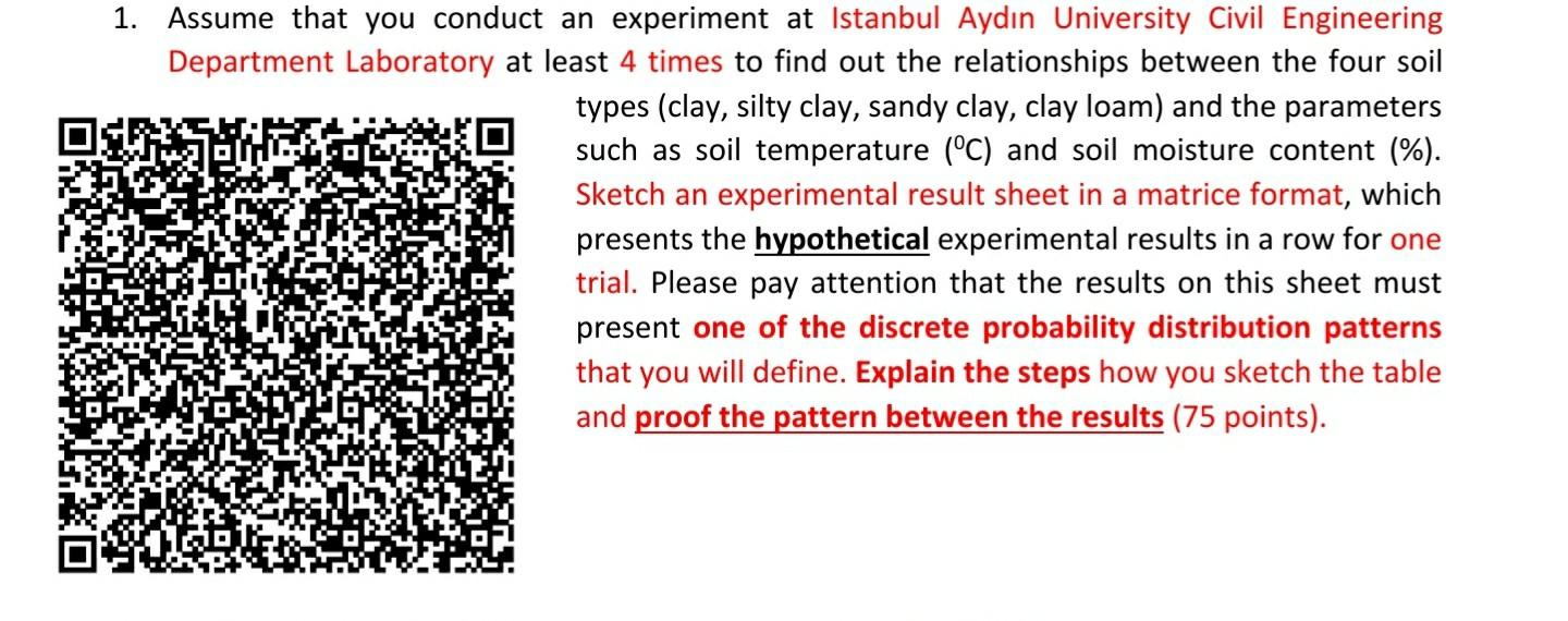 1. Assume that you conduct an experiment at Istanbul | Chegg.com