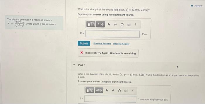 Solved What is the strength of the electric field at | Chegg.com