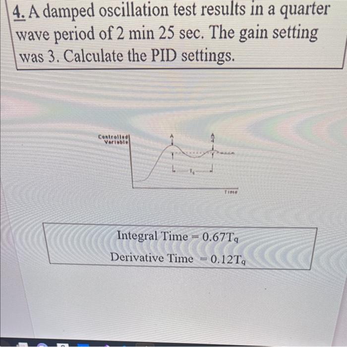 Solved 4. A damped oscillation test results in a quarter