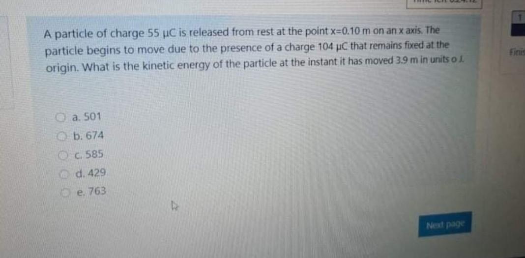 Solved A particle of charge 55 uC is released from rest at | Chegg.com
