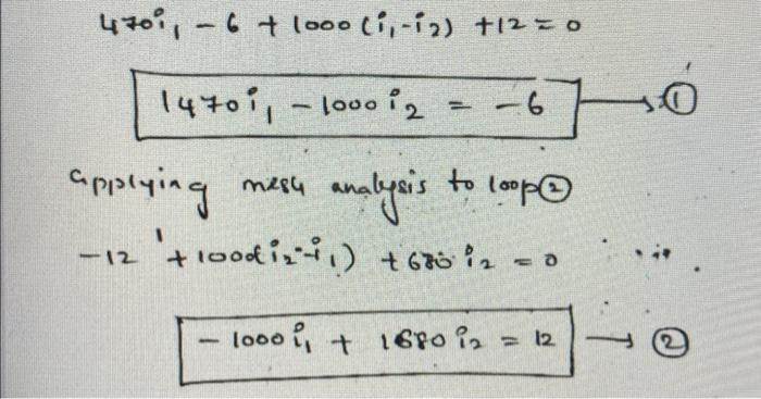 Solved Help here, I need to solve the first equation for i1 | Chegg.com