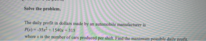 Solved Question 5 (1 point) Saved Solve the problem. A model | Chegg.com