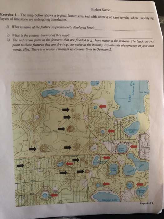 Solved chic Map and Topographic Profile Exercise 4 The map | Chegg.com