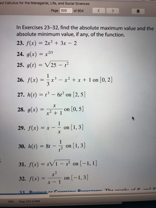 Solved Ed Calculus For The Managerial Life And Social S Chegg Com