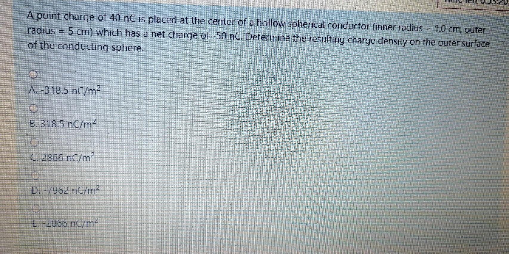 Solved A point charge of 40 nC is placed at the center of a | Chegg.com