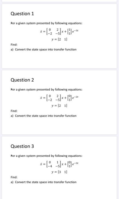 Solved Course is ( Automatic Control ) , please solve these | Chegg.com