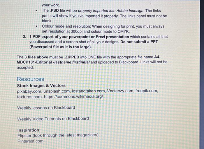 Solved Brief You will design a 2-page (double page spread) | Chegg.com
