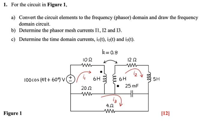 Solved 1. For the circuit in Figure 1, a) Convert the | Chegg.com