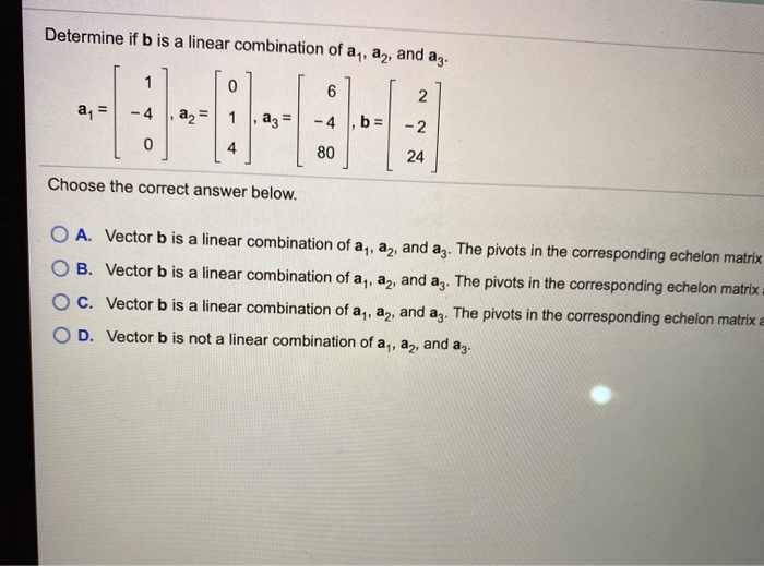 solved options [is Images High Quality Grahic Solved 9 of 94 complete This Determine if bis a linear | Chegg.com