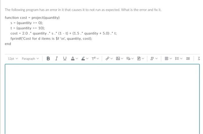 Solved The following program has an error in it that causes | Chegg.com