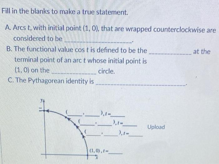 Solved Fill in the blanks to make a true statement. A. Arcs | Chegg.com