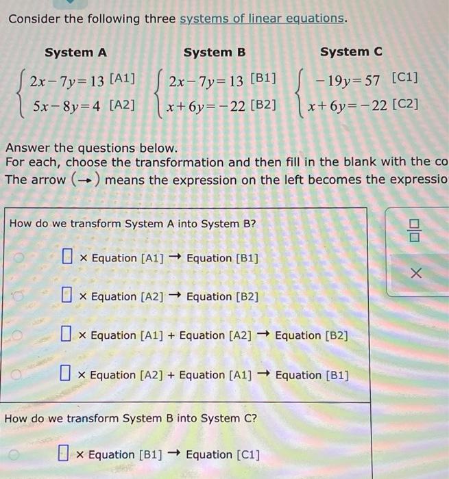 Solved Consider the following three systems of linear | Chegg.com