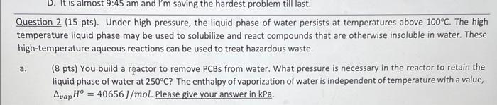 Solved this is a thermodynamics question: I just need part | Chegg.com