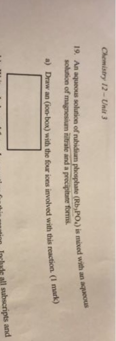Solved Chemistry 12 - Unit 3 19. An aqueous solution of | Chegg.com