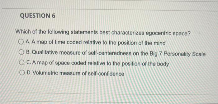 Solved Which of the following statements best characterizes | Chegg.com