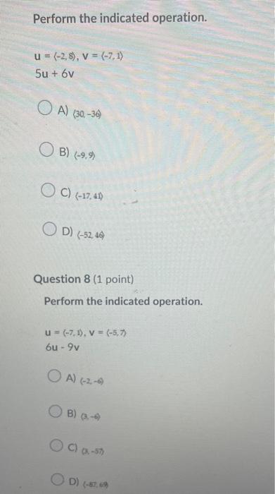 Solved Perform The Indicated Operation. | Chegg.com