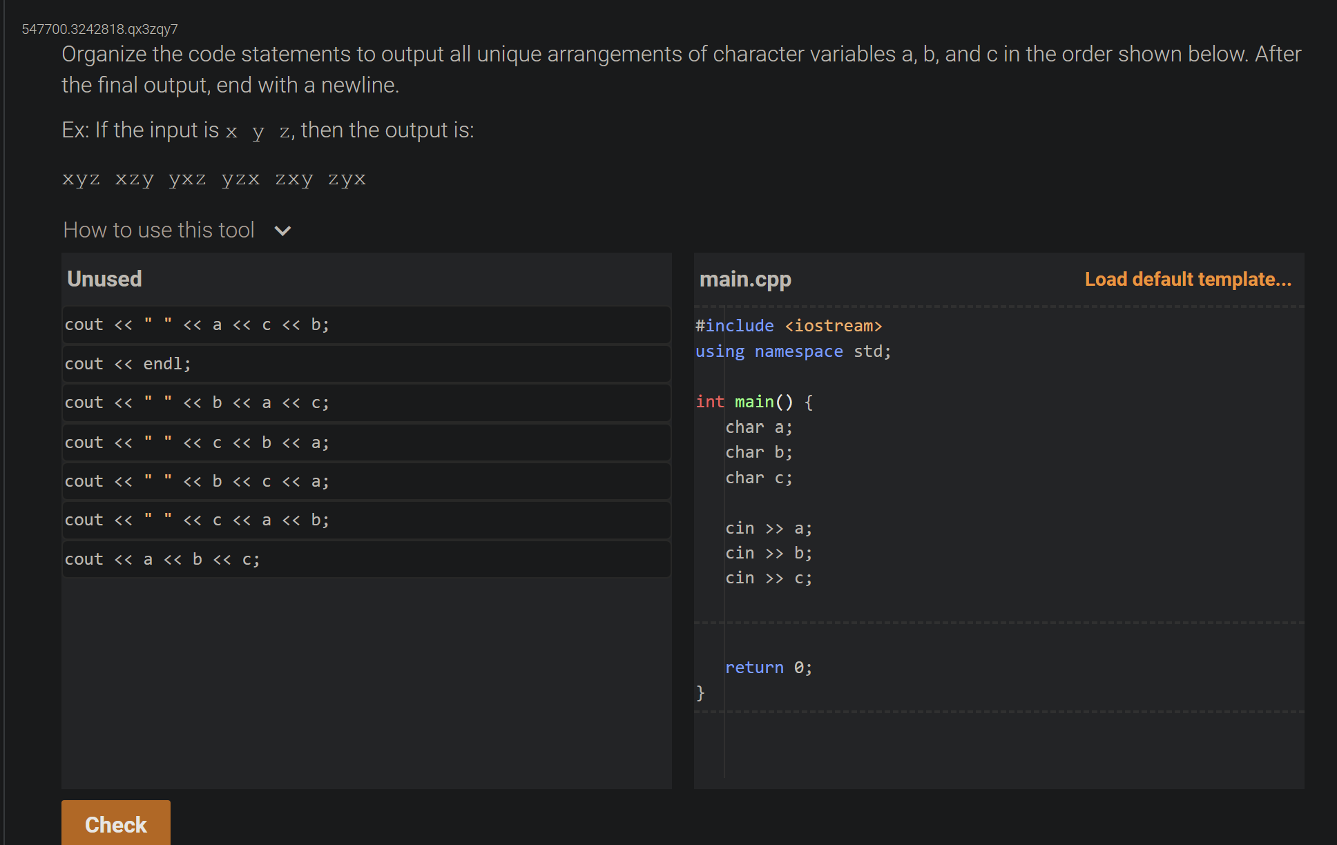 Solved 547700.3242818.qx3zqy7Organize the code statements to