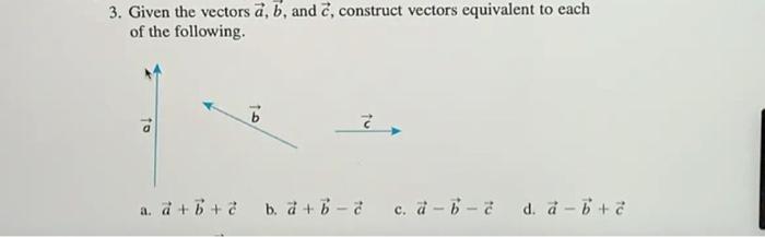 Solved 3 Given The Vectors A B And 2 Construct Vector Chegg Com