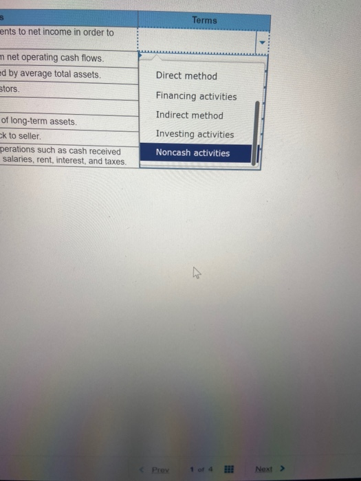 Solved Select the item that matches with the description. | Chegg.com