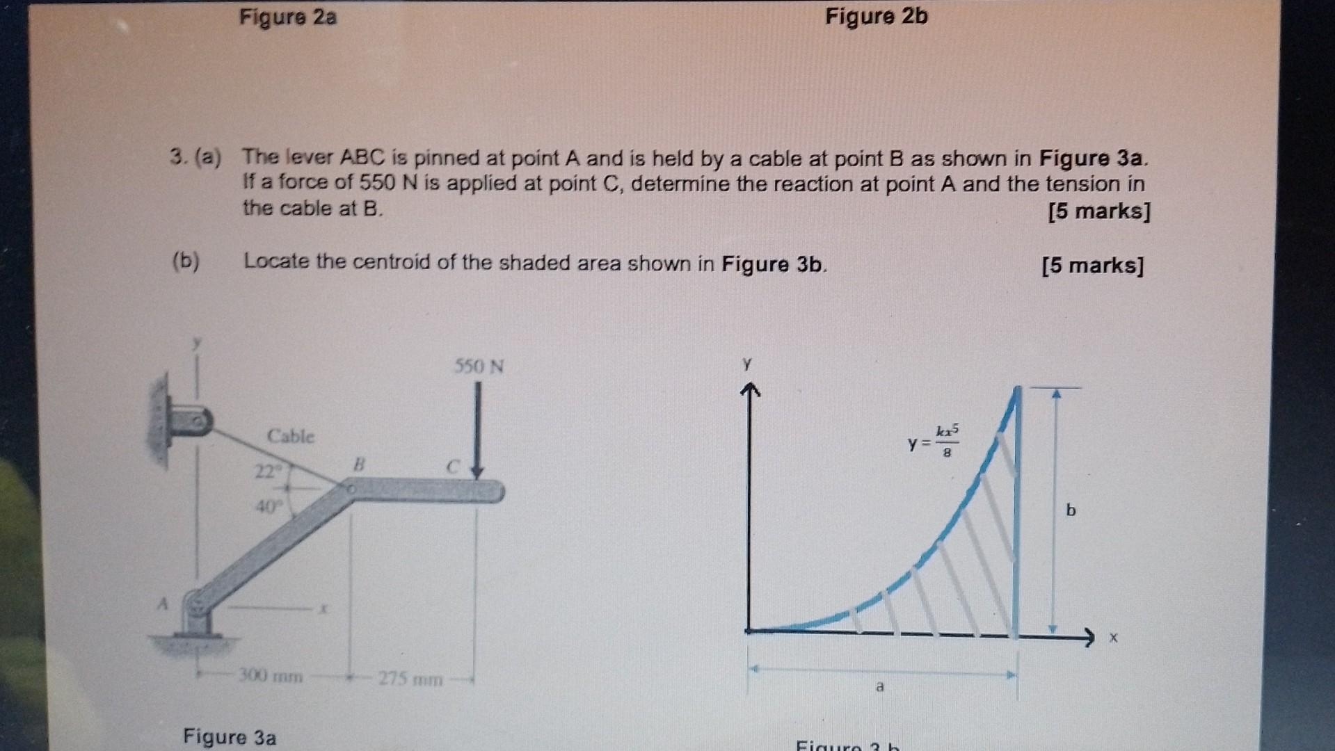 Solved 3. (a) The Lever ABC Is Pinned At Point A And Is Held | Chegg.com