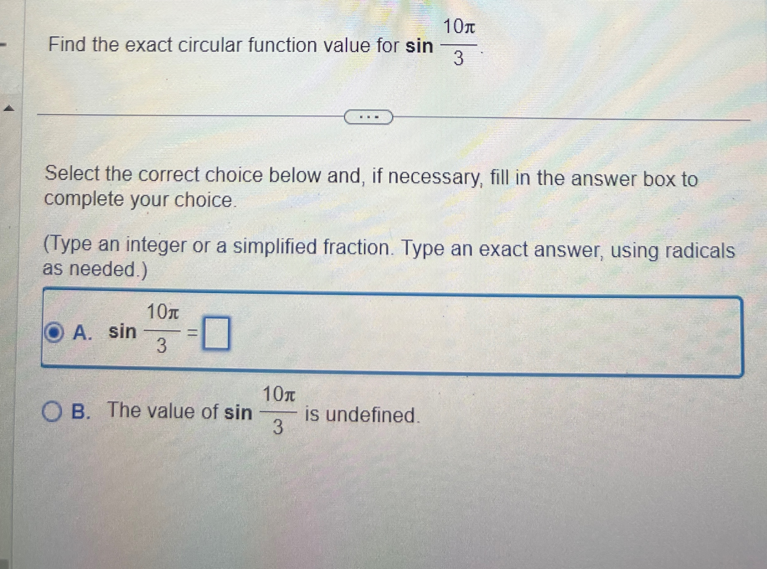 Find the exact circular function value for | Chegg.com