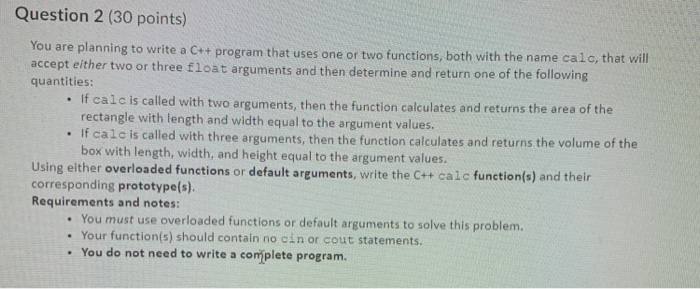 Solved Question 2 (30 points) You are planning to write a | Chegg.com