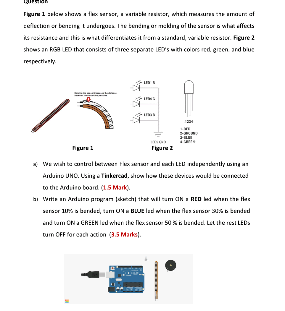 Solved QuestionFigure 1 ﻿below shows a flex sensor, ﻿a | Chegg.com