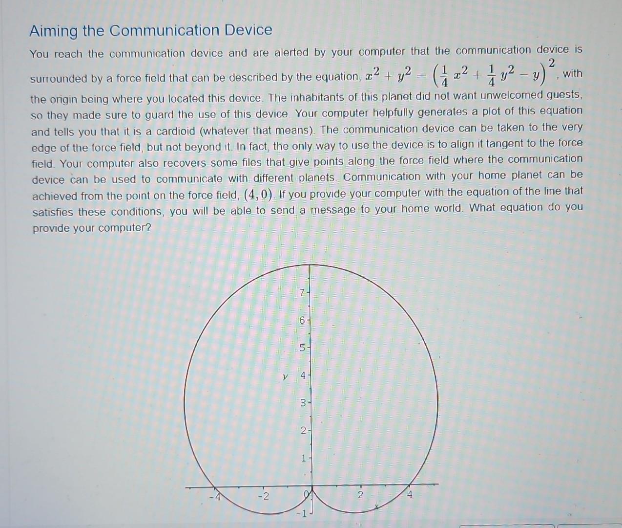 Solved Aiming the Communication Device You reach the | Chegg.com