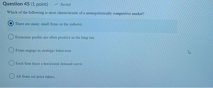 Solved Question 45 (1 point) Saved Which of the following | Chegg.com