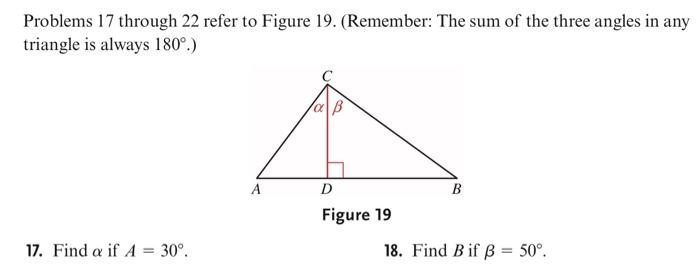 Solved 17. Find α if A=30∘.Problems 17 through 22 refer to | Chegg.com