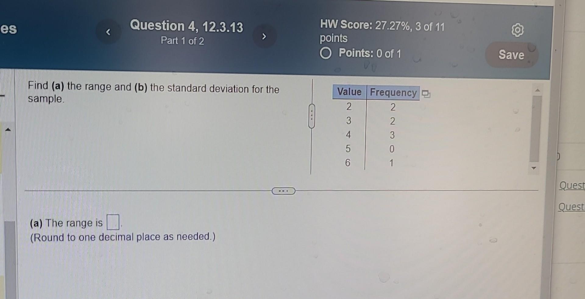 Solved Find (a) the range and (b) the standard deviation for | Chegg.com