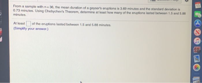Solved From A Sample With N 36 The Mean Duration Of A Chegg Com